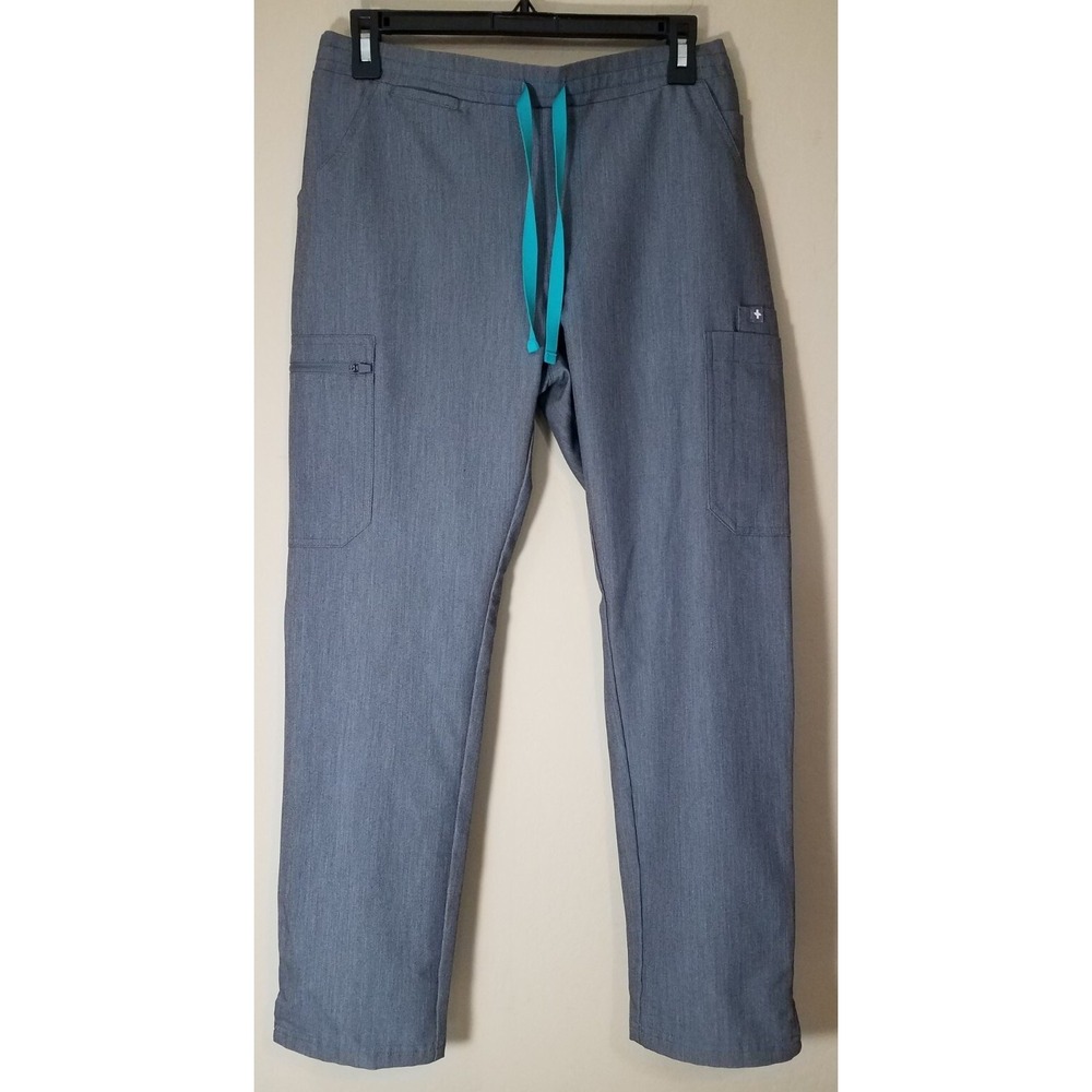 Figs Technical Collection Scrub Pants Women Small Petite Straight Gray‎ Pockets